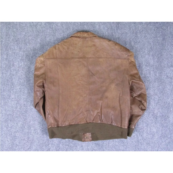 Vintage GIII Brown Leather Bomber Jacket - Picture 6 of 9